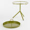Mica Decorations Aston Bijzettafel met Afneembaar Dienblad - H40 x Ø31 cm - Metaal - Donkergroen