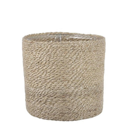 Mica Decorations Atlantic plantenmand - Plastic - natuurlijk jute - Beige - 20x20x20 cm