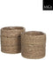 Mica Decorations Atlantic Plantenmand - Set van 2 - H20 x Ø20 cm - Zeegras - Lichtbruin