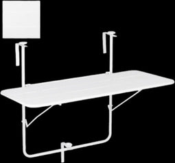Mica Decorations Balkon Tuin Tafel - 88x51x67 cm - Ijzer - Wit