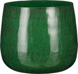 Mica Decorations Benson Bloempot - H22 x Ø24 cm - Metaal - Donkergroen