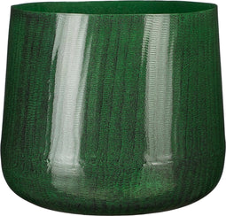 Mica Decorations Benson Bloempot - H24 x Ø26 cm - Metaal - Donkergroen