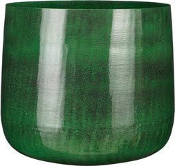 Mica Decorations Benson Bloempot - H27 x Ø32 cm - Metaal - Donkergroen