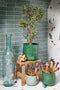 Mica Decorations Benson Bloempot - H27 x Ø32 cm - Metaal - Donkergroen
