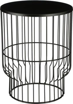 Mica Decorations Bijzettafel Adamo - 30x30x38 cm - Ijzer - Zwart