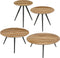 Mica Decorations Bijzettafel Jailey - 70x70x29 cm - Hout - Bruin- Set van 4