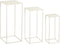 Mica Decorations Bijzettafel Quinty - 30x30x70 cm - Ijzer - Gebroken Wit - Set van 3