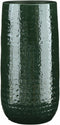 Mica Decorations Bloemenvaas - keramiek - donkergroen - relief patroon - D25/H50 cm