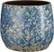 Mica Decorations Bloempot Antica - 25x25x20 cm - Terracotta - Blauw