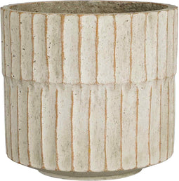 Mica Decorations Bloempot Apiro - 22.5x22.5x21 cm - cement - Gebroken Wit