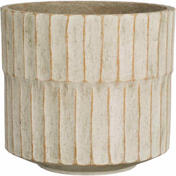 Mica Decorations Bloempot Apiro - 24.5x24.5x22 cm - cement - Gebroken Wit