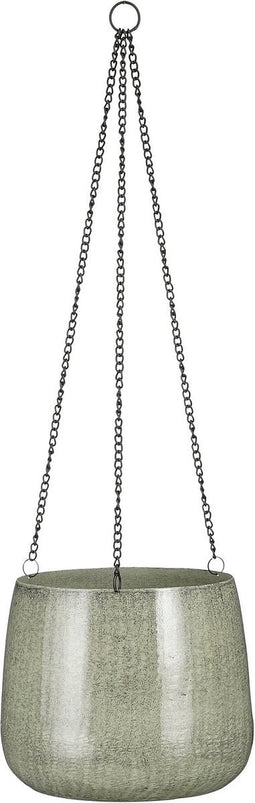 Mica Decorations Bloempot Benson - 23x23x20 cm - Ijzer - Lichtgrijs