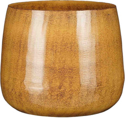 Mica Decorations Bloempot Benson Rond - 23x23x20 cm - Ijzer - Bruin