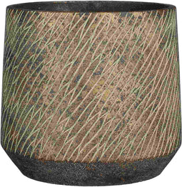 Mica Decorations Bloempot Camino - 21x21x19 cm - cement - Donker Bruin