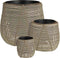 Mica Decorations Bloempot Cancun - 45x45x40 cm - Gerecycled Plastic - Lichtgrijs- Set van 3