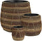 Mica Decorations Bloempot Cancun - 45x45x40 cm - Gerecycled Plastic - Bruin- Set van 3