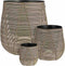 Mica Decorations Bloempot Cancun - 47x47x50 cm - Gerecycled Plastic - Lichtgrijs- Set van 3
