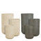 Mica Decorations Bloempot Chess - 37x37x60 cm - cement - Creme,Donker Grijs