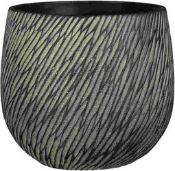 Mica Decorations Bloempot Elio - 21x21x19 cm - cement - Antraciet