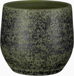 Mica Decorations Bloempot Enrique - 22x22x21 cm - Terracotta - Groen