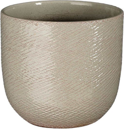 Mica Decorations Bloempot Enzo - 17x17x16 cm - Terracotta - Lichtgrijs