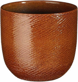 Mica Decorations Bloempot Enzo - 17x17x16 cm - Terracotta - Oker