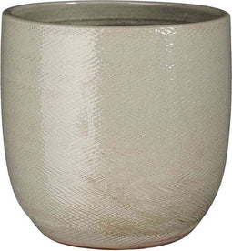 Mica Decorations Bloempot Enzo - 25x25x24 cm - Terracotta - Lichtgrijs