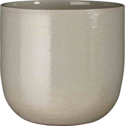 Mica Decorations Bloempot Enzo - 30x30x27 cm - Terracotta - Licht Grijs