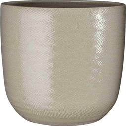 Mica Decorations Bloempot Enzo - 34x34x31 cm - Terracotta - Licht Grijs