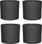 Mica Decorations Bloempot Era - Voordeelset van 4 bloempotten Keramiek rond donkergrijs antraciet - 26 x Ø 28 cm