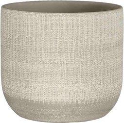 Mica Decorations Bloempot Florian - 20x20x18 cm - Terracotta - Lichtgrijs