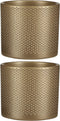 Mica Decorations Bloempot - goud - relief - keramiek - 13 x 12 cm - plantenpotten binnen