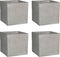 Mica decorations bloempot Jimmy - Voordeelset van 4 bloempotten, cement / beton, Lichtgrijs - 21 x 21 x 20,5 cm