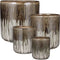 Mica Decorations Bloempot Lars - 29x29x29 cm - Keramiek - Bruin- Set van 4