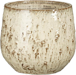 Mica Decorations Bloempot Linn - 17x17x15 cm - Terracotta - Off Wit