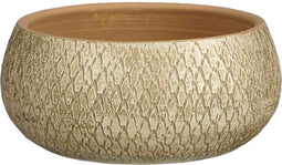 Mica Decorations Bloempot Madeira - 27x27x13 cm - Terracotta - Creme