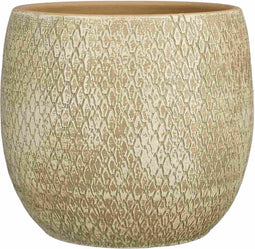 Mica Decorations Bloempot Madeira - 28x28x28 cm - Terracotta - Creme