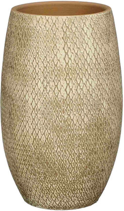 Mica Decorations Bloempot Madeira - 30x30x50 cm - Terracotta - Creme