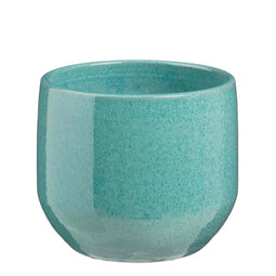Mica Decorations Bloempot Matteo - 22x22x18 cm - Terracotta - Turquoise