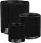 Mica Decorations Bloempot Merida - 45x45x45 cm - Gerecycled Katoen - Zwart- Set van 3
