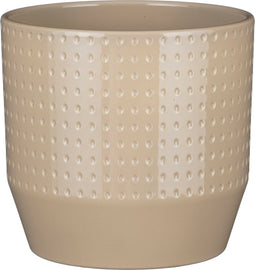 Mica Decorations Bloempot model Nola - beige - D20 x H18 cm - relief dots
