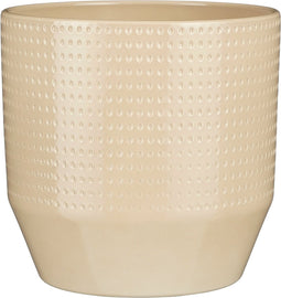 Mica Decorations Bloempot model Nola - beige - D24 x H22 cm - relief dots
