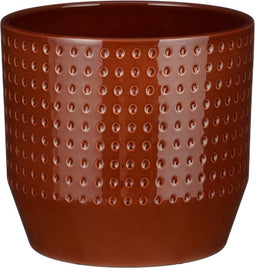 Mica Decorations Bloempot Nola - 17x17x16 cm - Keramiek - Bruin