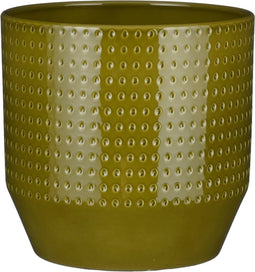 Mica Decorations Bloempot Nola - 21x21x21 cm - Keramiek - Groen