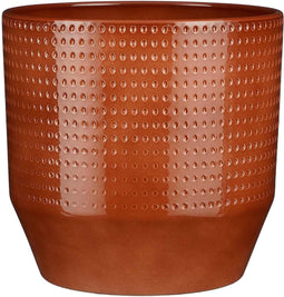 Mica Decorations Bloempot Nola - 23x23x22 cm - Keramiek - Bruin
