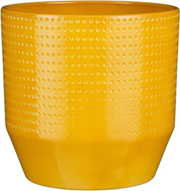 Mica Decorations Bloempot Nola - 23x23x22 cm - Keramiek - Oker