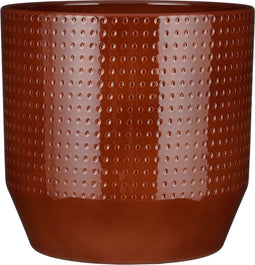 Mica Decorations Bloempot Nola - 27x27x25 cm - Keramiek - Bruin
