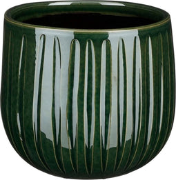 Mica Decorations Bloempot Pablo - 18x18x16 cm - Keramiek - Donkergroen