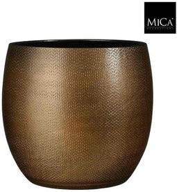 Mica Decorations Bloempot Porto - 26.5x26.5x27 cm - Terracotta - Brons,Metallic