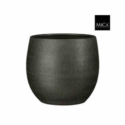 Mica Decorations Bloempot Porto - 26.5x26.5x27 cm - Terracotta - Metallic,Antraciet